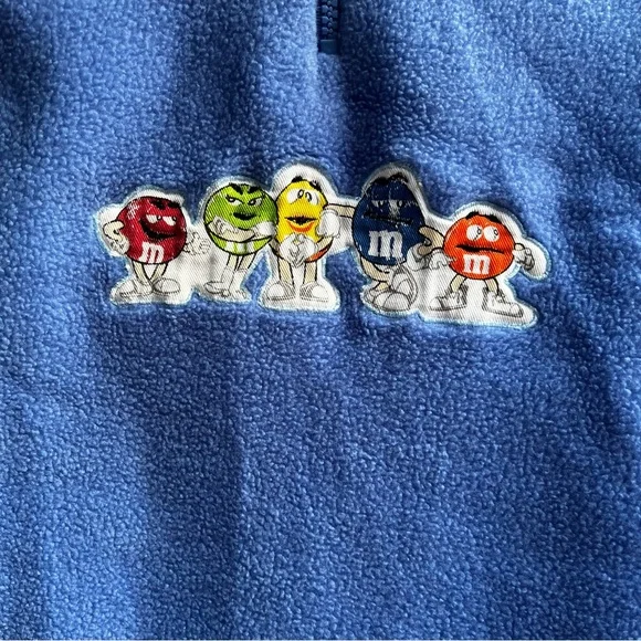 Vintage M&M's Kids Blue Fleece Pullover Size 6X - Picture 2 of 4